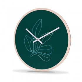 Wall Clock Wood Round Tropical 