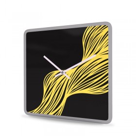 Wall Clock Acrylic Glass Square Weave