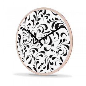 Wall Clock Wood Round Porcelain