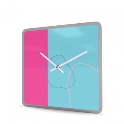 Wall Clock Acrylic Glass Square Soft