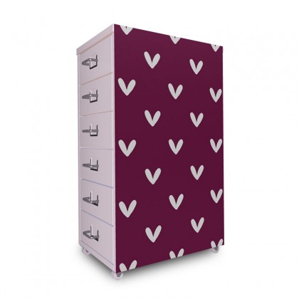 Magnet cover Hearts for IKEA Helmer