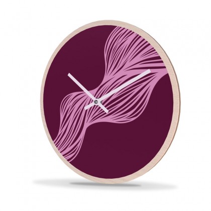 Wall Clock Wood Round Weave
